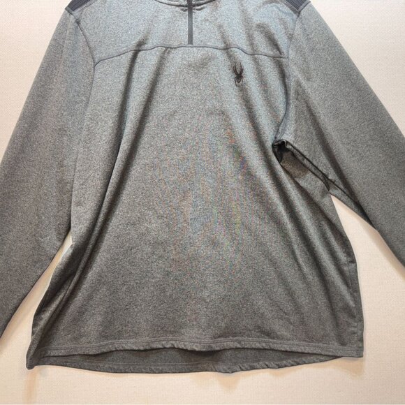 Spyder Mens Active Sweatshirt XL Gray 1/4 Zip Pullover Activewear Performance - Picture 6 of 10